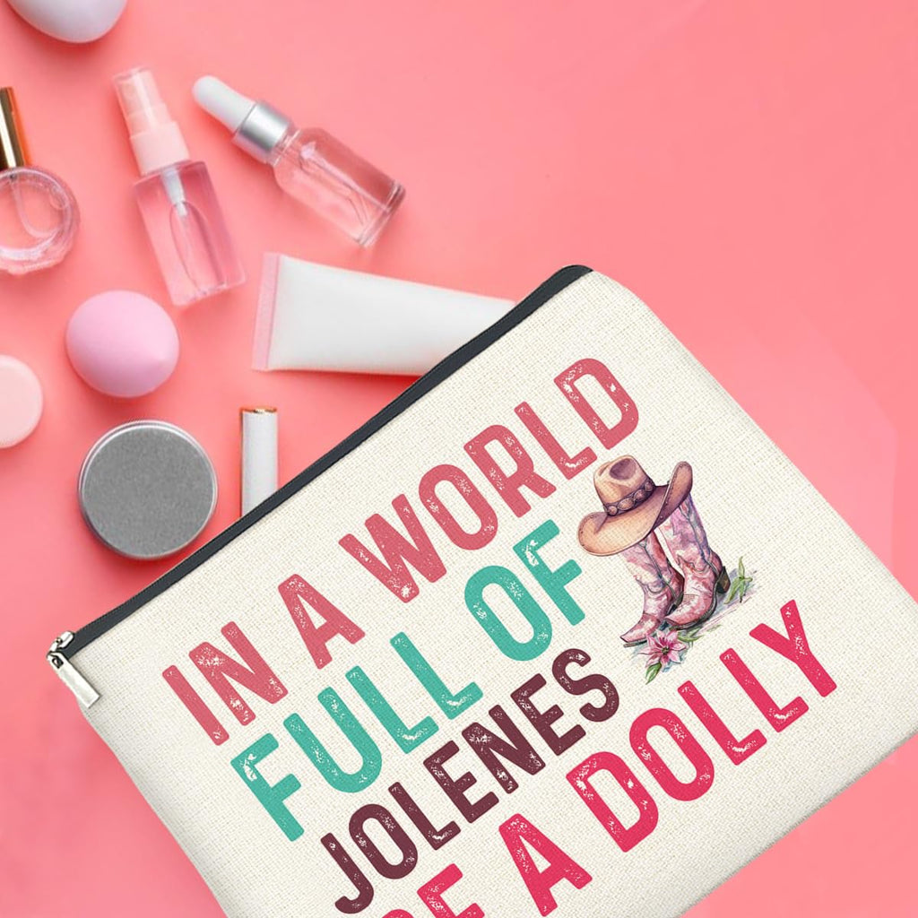 UPNEGE Dolly Fans Gifts Western Country Music Makeup Bag for Women