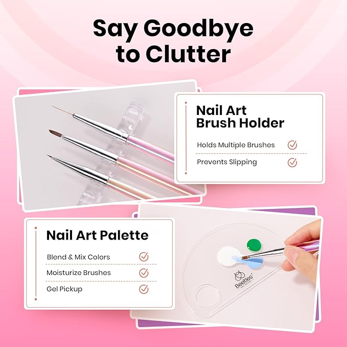 Beetles Nail Art Brushes Set for Gel Polish 3 Pcs Nail Art Design Pen