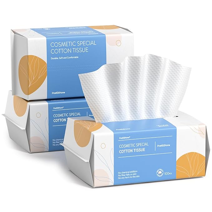 PoeticEHome Disposable Face Towels, Soft Dry Wipes, 3 Pack, 300 Count