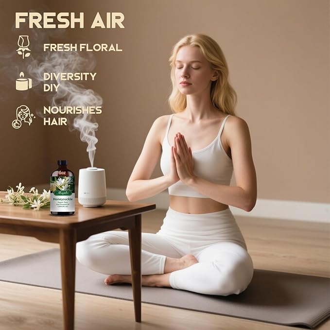 MLYNKL Honeysuckle Essential Oil,for Diffuser,4oz+Roll-On 0.33oz