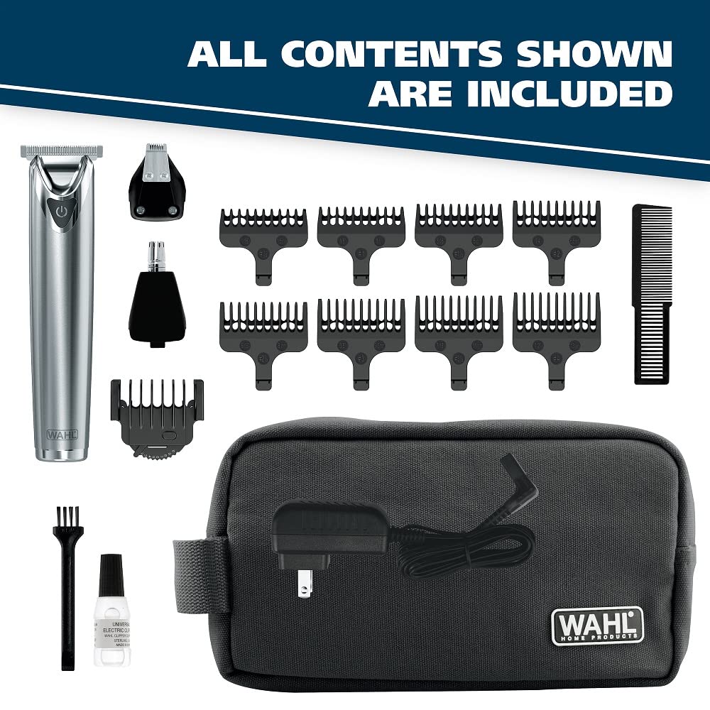 Wahl USA Stainless Steel Lithium-Ion Cordless Beard Trimmer for Men