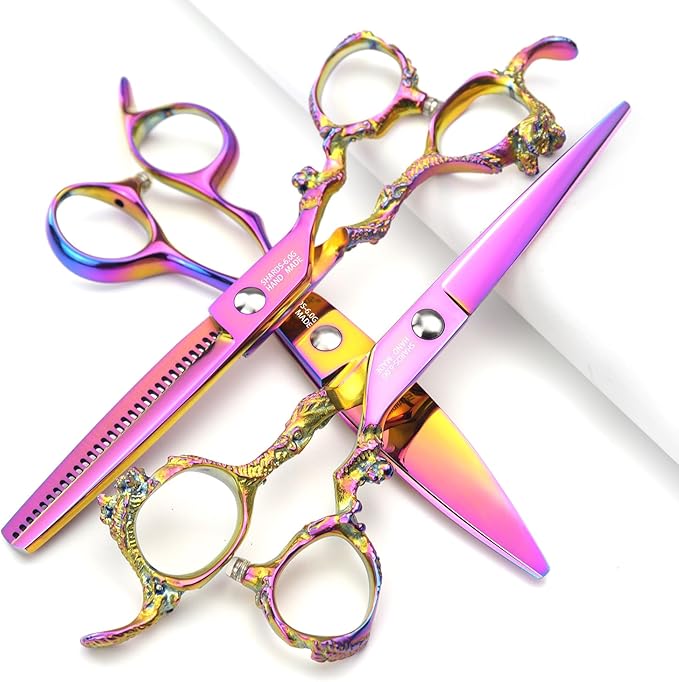 5.5/6 /7 Inch Japanese Hair Scissors Barber Scissors Set (6 inch 3pc)