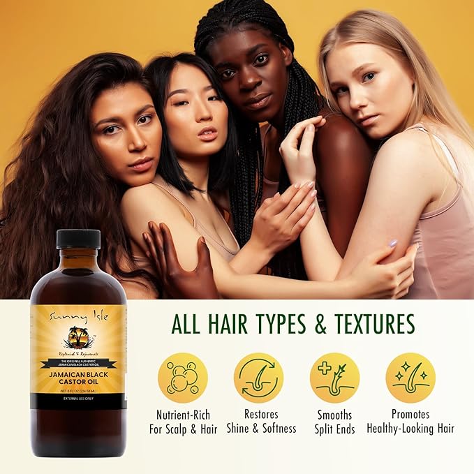 Sunny Isle Jamaican Black Castor Oil 8oz, Original, Authentic