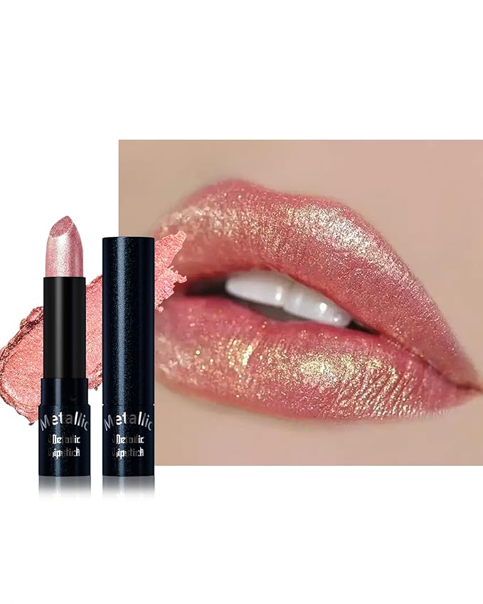 Metallic Lipstick, Coral Pink Shimmer Lipstick for Halloween 1 PC-02