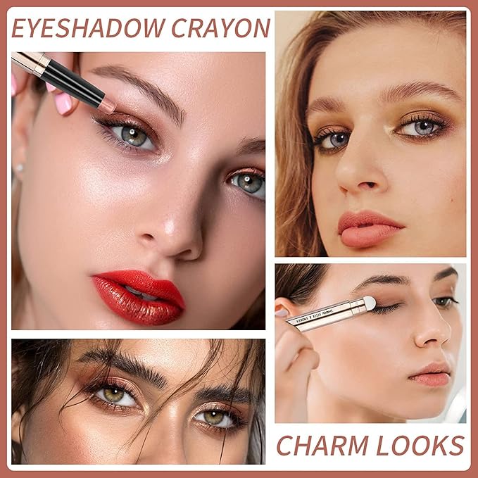Daeuwiutr Eyeshadow Stick Smooth Cream Shadow Pencil Long Lasting Waterproof Eye Shadow Pen Highlighter Stick Makeup Hypoallergenic Multi-Dimensional Eyes Look (Champagne Shimmer #04)