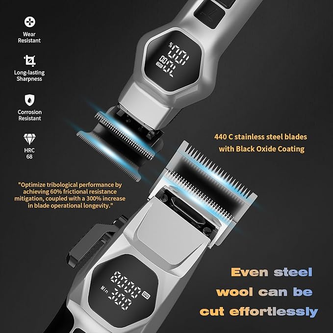 ANGFAN Hair Clippers for Men 8000RPM Brushless Motor 440C Steel Blades