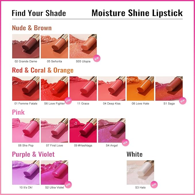 Oulac Pinky Purple Lipstick - Moisturizing Lip Stick Lavender Glossy Tinted Lip Balm, Sheer Shine Juicy Lip Gloss, Hydrating Formula for Dry Lip Care, Vegan Lipsticks Lilac G10