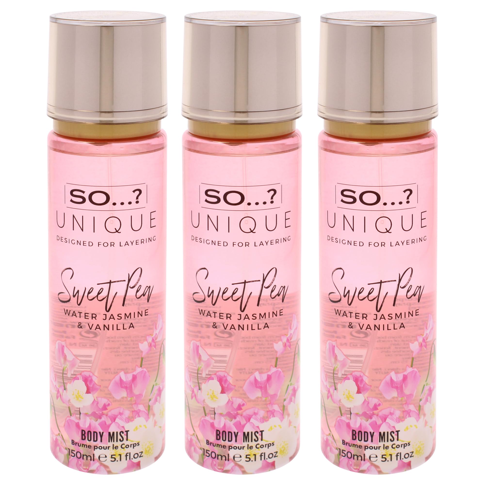 Unique Body Mist - Sweet Pea by So…? for Women - 5.1 oz Body Mist - Pack of 3