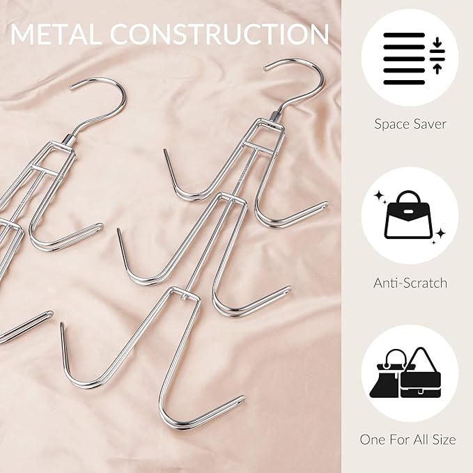 ZEDODIER Purse Hanger, Hanging Purse Organizer for Closet, Holds 6 Bags