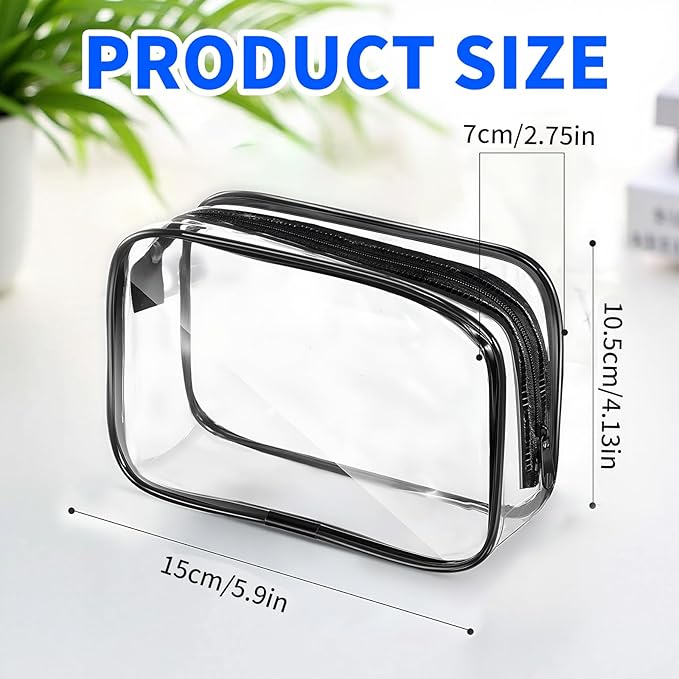 Dismok 16 Packs Clear Makeup Bag - Waterproof Cosmetic Bag, Portable Travel Makeup Bag with Zipper for Men and Women