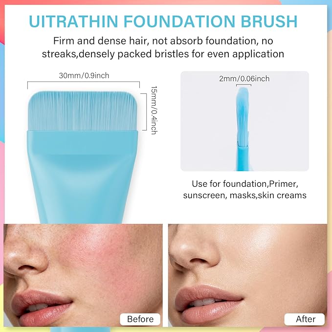 docolor Makeup Brushes 3PCS Foundation Powder Blush Brush Premium Face Makeup Brush For Applying & Blending, foundation, bronzer & blush with Liquid, Cream & Powder Cosmetic Vegan Cruelty-Free