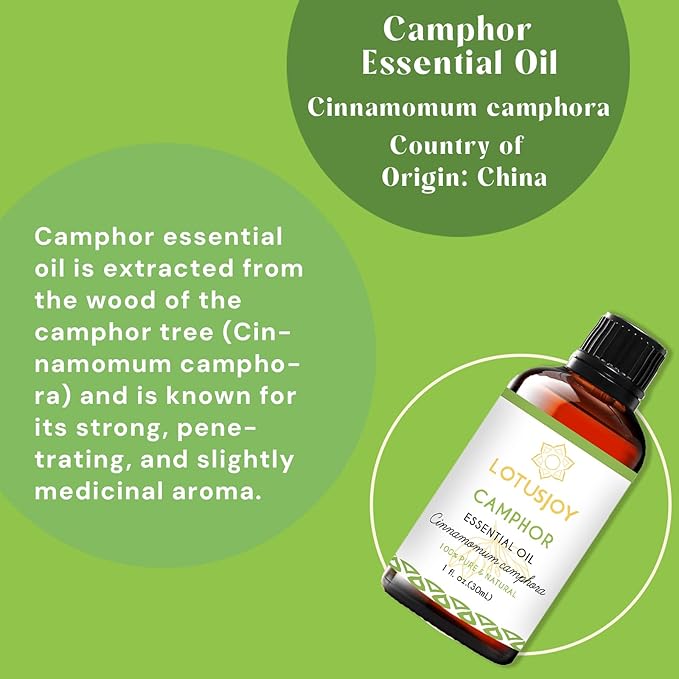 LOTUSJOY Camphor Essential Oil, for Diffuser, Room Spray, 1 Oz
