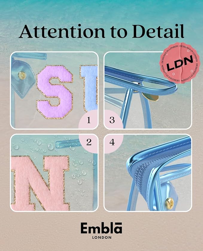 Clear Sunscreen Bag, Waterproof Makeup & Toiletry Pouch for Travel Beach