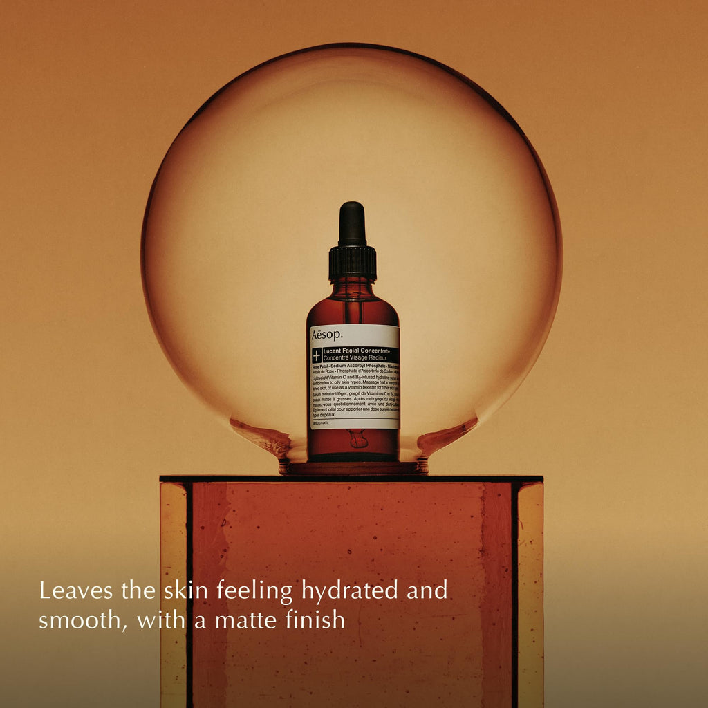 Aesop Lucent Facial Concentrate | Lightweight Vitamin C Facial Serum for Replenished, Hydrated, and Balanced Skin | 2.1 Oz