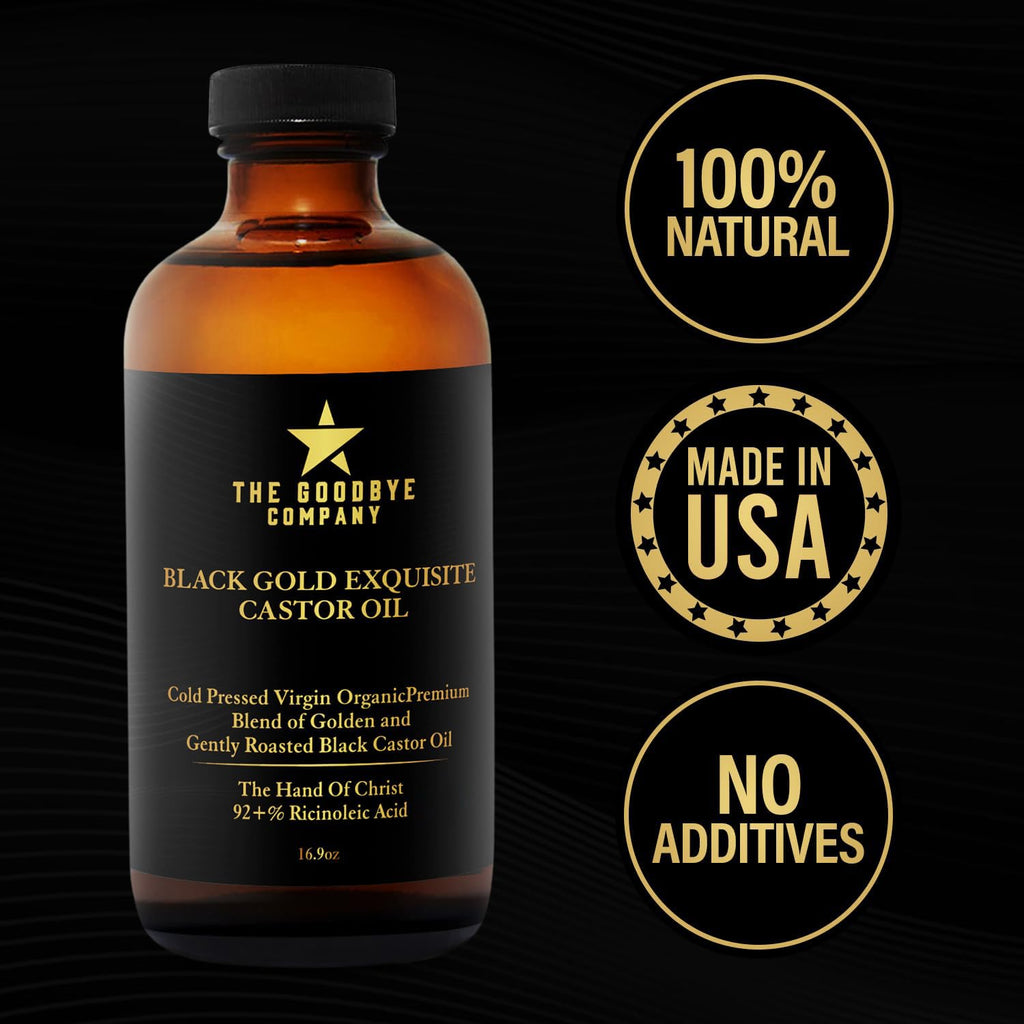 The Goodbye Company Organic Jamaican Black Castor Oil for Hair, Skin, Brows & Lashes, 16.9 oz