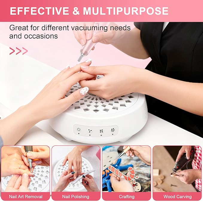 Professional Nail Dust Collector, Quiet Nail Vacuum Cleaner Machine