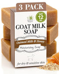 Southern Natural Goat Milk Soap Bar Oatmeal Milk & Honey, 3 Pack, Dry Skin