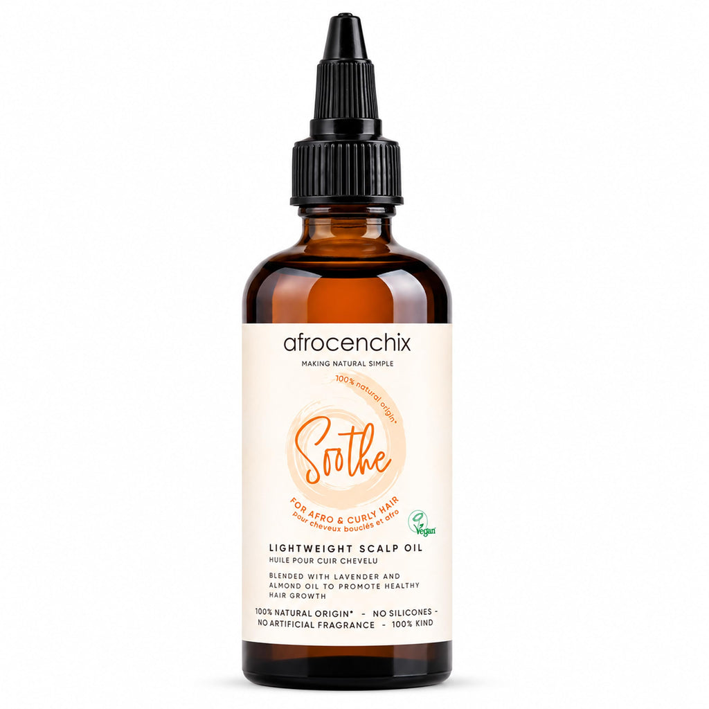 Afrocenchix Soothe Scalp Oil – Growth Oil Treatment for Afro & Curly Hair – Itchy Scalp Relief, Moisture, Vegan – 100ml