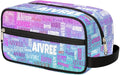 KFNHN Personalized Name Travel Toiletry Bag Gradient Purple Blue Glittering