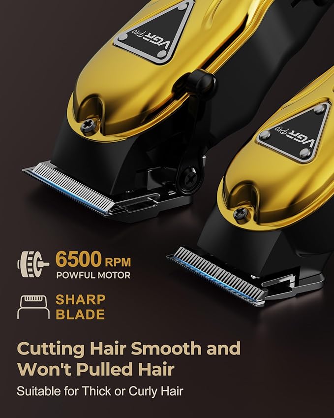 VGRPRO Electric Hair Clippers for Men, Cordless Clipper and Trimmer Set, Clippers for Hair Cutting Kit with Long Battery Life, Hair Grooming Trimmer for Family Kids and Self-Haircut Use