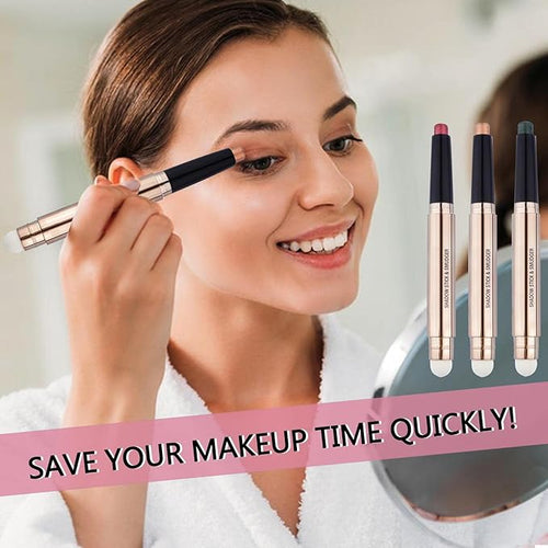 2 in 1 Cream Eyeshadow Stick, Shimmer Smooth Eyeshadow Pencil, Hypoallergenic Waterproof Long Lasting Eye Shadow Highlighter Stick Create High-Impact Multi-Dimensional Eyes Look(Champagne Shimmer #04)