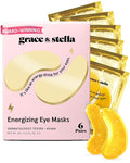 grace & stella Award Winning Under Eye Mask - Teen Gifts, Gel Eye Patches for Dark Circles, Puffy Eyes, Wrinkles, Undereye Bags, Travel Gifts for Women - Vegan, Self Care (6 Pairs, Gold)