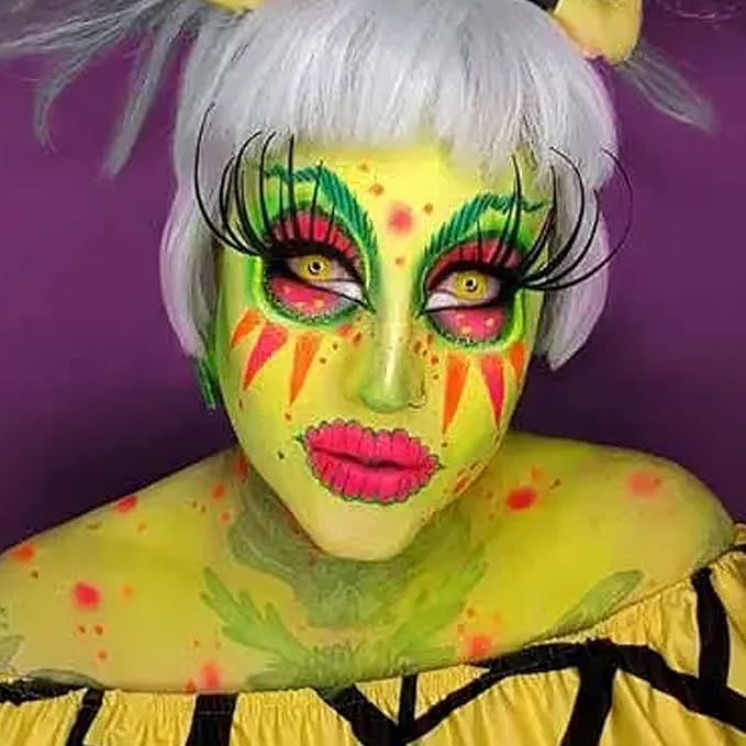 MEICOLY Light Yellow Face Body Paint Stick,Elphaba Face Paint Makeup,Cream Face Paint for Disgust Goblin Demon Halloween SFX Special Effects Cosplay Makeup,Waterproof Eye Black Stick