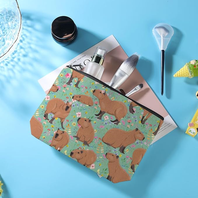Azteoiz Cute Capybara Makeup Bag Capybara Gifts Cosmetic Bag Animal Lover