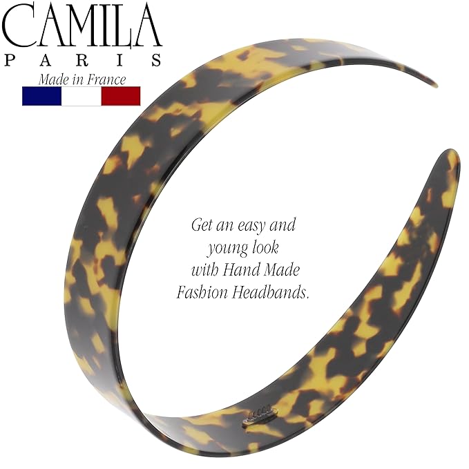 Camila Paris CP3879 French Headband for Women, Handmade Tokyo, Strong Hold Grip Women's Hair Band, Ligth and Very Flexible, No Slip Durable Styling Girls Hair Accessories, Made in France