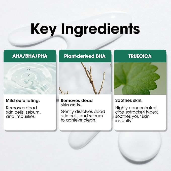 SOME BY MI AHA BHA PHA 30 Days Miracle Truecica Clear Pad – Pack of 2 – Korean Exfoliating Centella Face Toner Pads – Gently Clears Impurities, Refines Pores & Smooths Skin Texture – Korean Skin Care