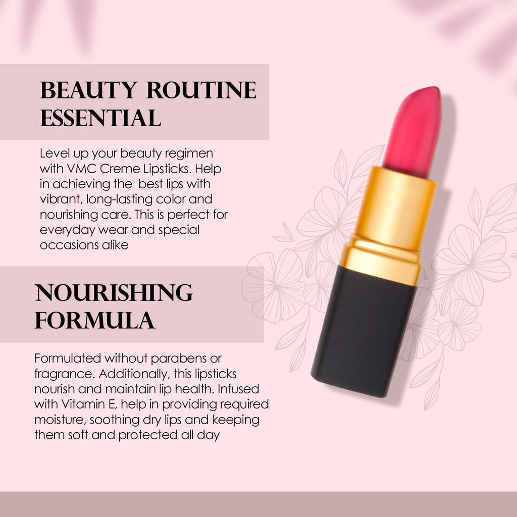 Vera Moore Creme Lipstick, Long Lasting, Lightweight, Moisturizing Opaque Color with Staying Power, Fragrance, and Paraben Free Cosmetics Soft Lipstick (Yes)