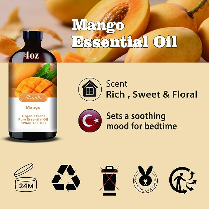 MLYNKL Mango Essential Oil,Mango Oil for DIY Candles Home,4 fl oz