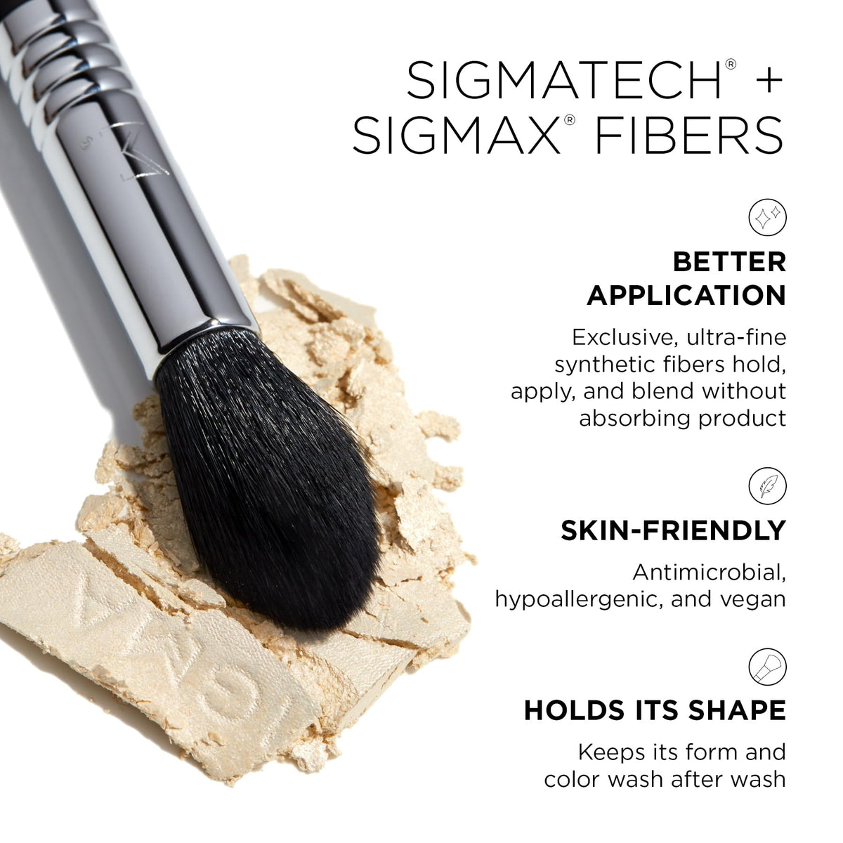 Sigma Beauty F35 Tapered Highlighter Brush, Small Blending Brush with Tip