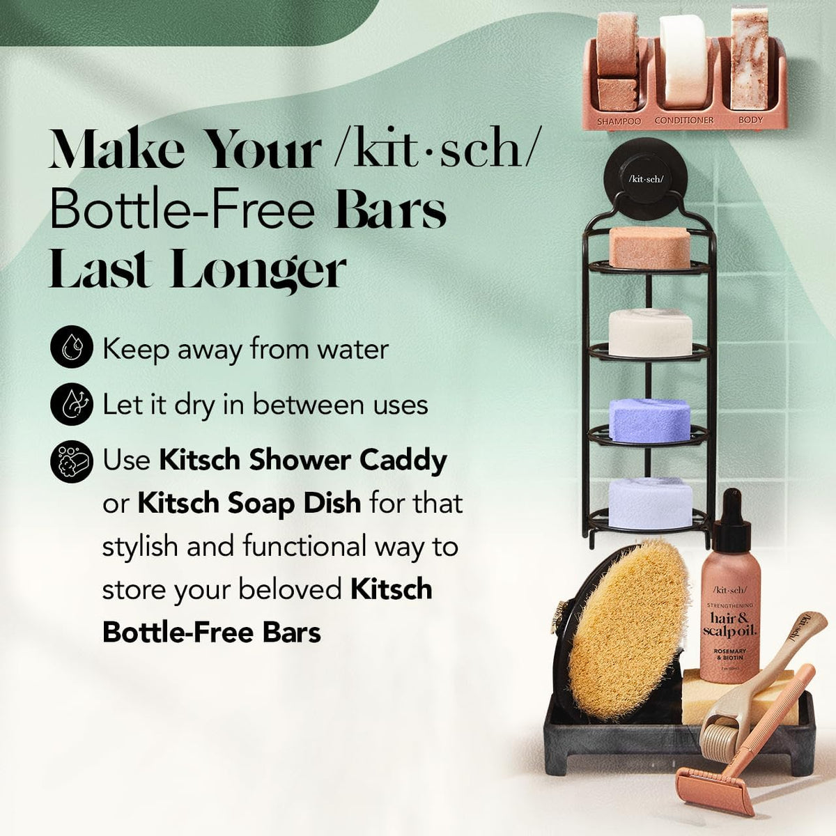 Kitsch Rosemary & Biotin Shampoo and Conditioner Set for Hair Growth