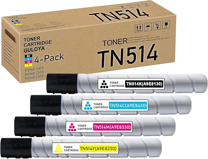 LOVPAIN 4-Pack TN-514 Toner Cartridge (1BK/1C/1M/1Y) Compatible TN514
