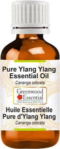 Greenwood Essential Ylang Ylang Essential Oil (Cananga odorata) Pure | Non-Sticky | Non-Greasy | Lightweight | Men & Women | All Skin Types | Steam Distilled 30ml (1 oz)