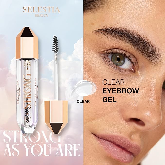SELESTIA BEAUTY Clear Eyebrow Gel – Long-Lasting Formula for Strong Hold & Natural Finish, Clump & Flake Free – Taming & Defining Brow Lamination Gel, 0.095 fl.oz. – Strong As You Are