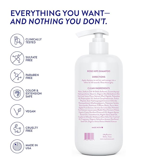 Routine Wellness Anti-Thinning Volumizing Shampoo - Rose Hips