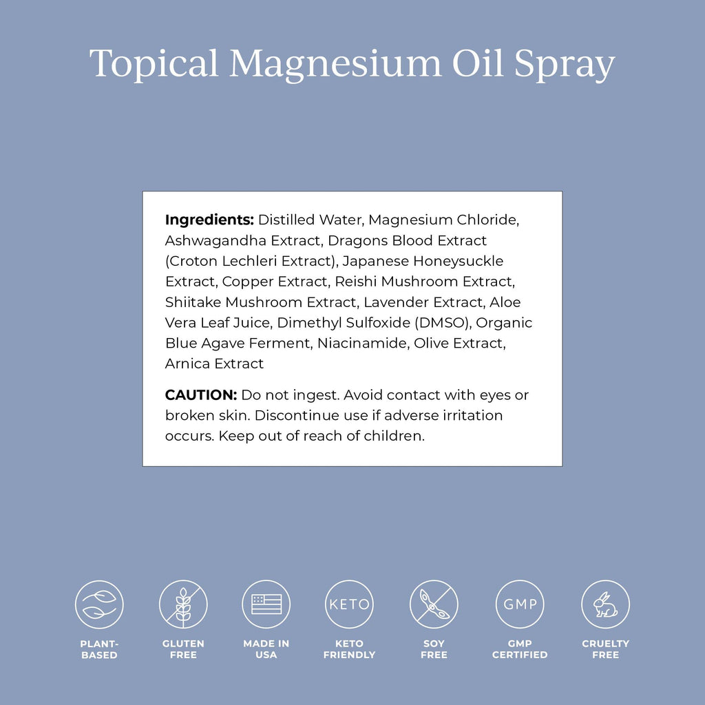 CYMBIOTIKA Topical Magnesium Oil Spray for Body, USA Made, Supplement for Leg Cramps, Muscle, Joint Health & Sleep Support, Includes Magnesium Chloride, Lavender Extract, Aloe Vera - Skin Applicator
