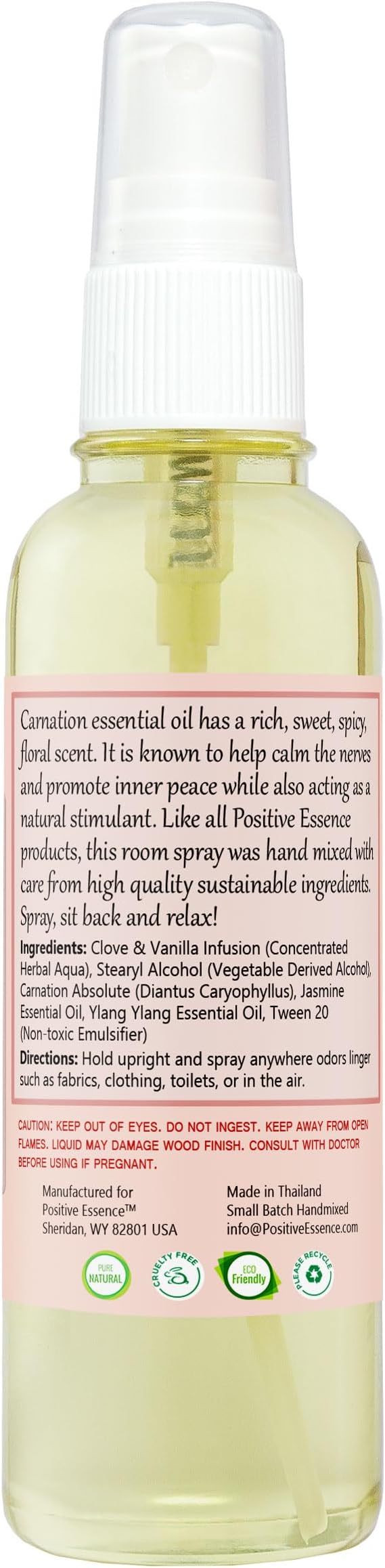 Carnation Pillow & Room Spray with Essential Oils, Home Fragrance, 4 fl oz