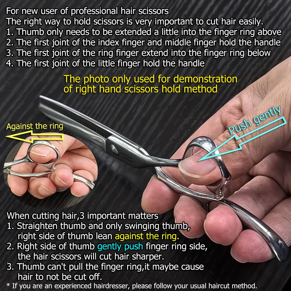 KINSARO Professional 6 Inch Hair Thinning Shears 440C Texturizing Shears