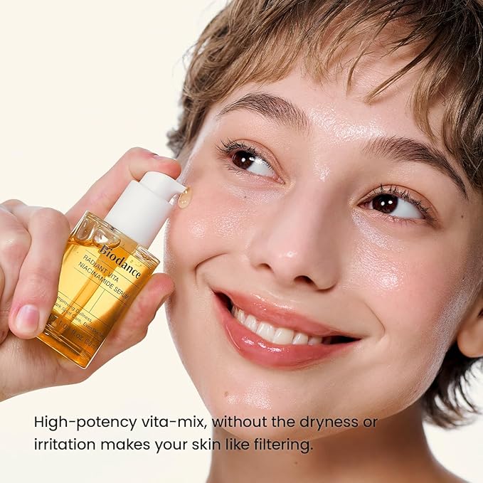 BIODANCE Radiant Vita Niacinamide Serum, for Even Tone Dark Spot Care with Vitamin C, Hydrating for Sensitive Skin, Filter Glow Serum, Korean Skin Care, Self Care Gifts for Women | 1.01 floz