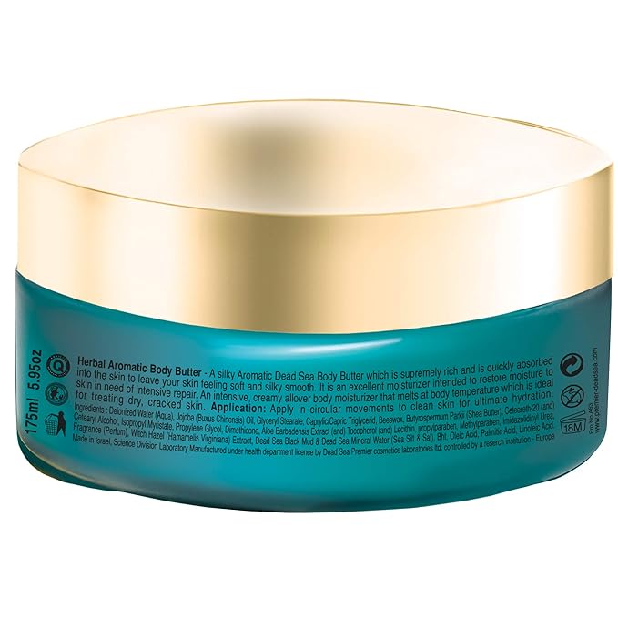 Premier Dead Sea Body Butter- Shea Butter Moisturizer, Herbal 5.95 Fl Oz