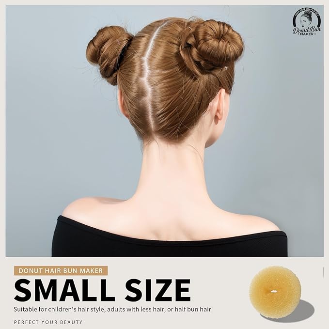 Teenitor 4pcs Hair Bun Shaper Set with Extra-large, Large, Medium, Small Donut Hair Bun Maker, 20pcs Bobby Pins, Gold