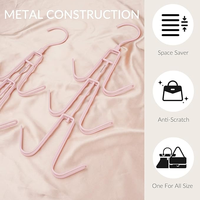 ZEDODIER Purse Hanger, Hanging Purse Organizer for Closet, Holds 6 Bags
