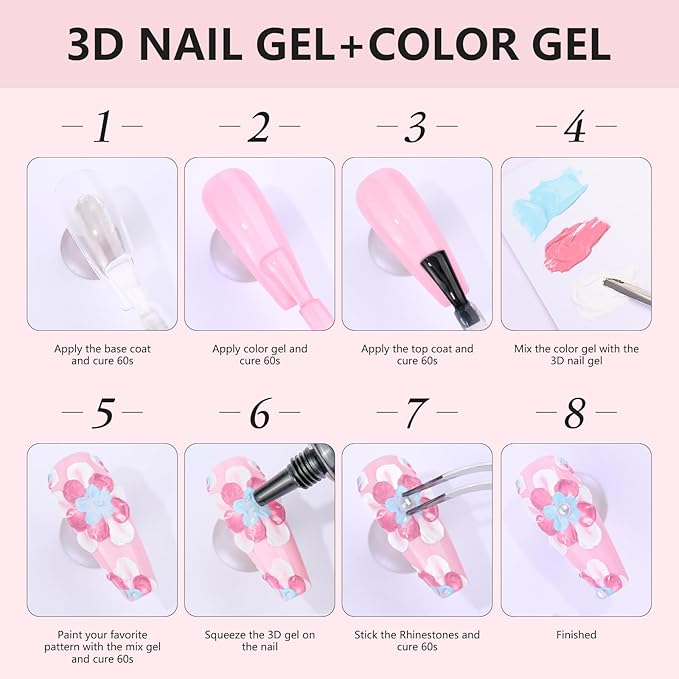 Makartt 15g 3D Nail Gel & Gold Chrome Nail Powder Kit for Sculting and Drawing