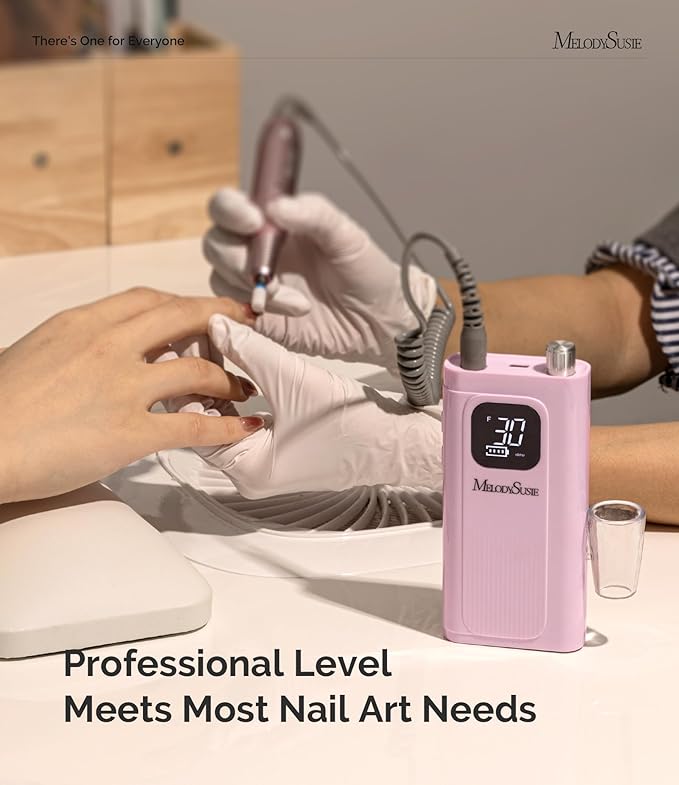 MelodySusie Clip-On SC300F Cordless Nail Drill 30,000 RPM for Beginners