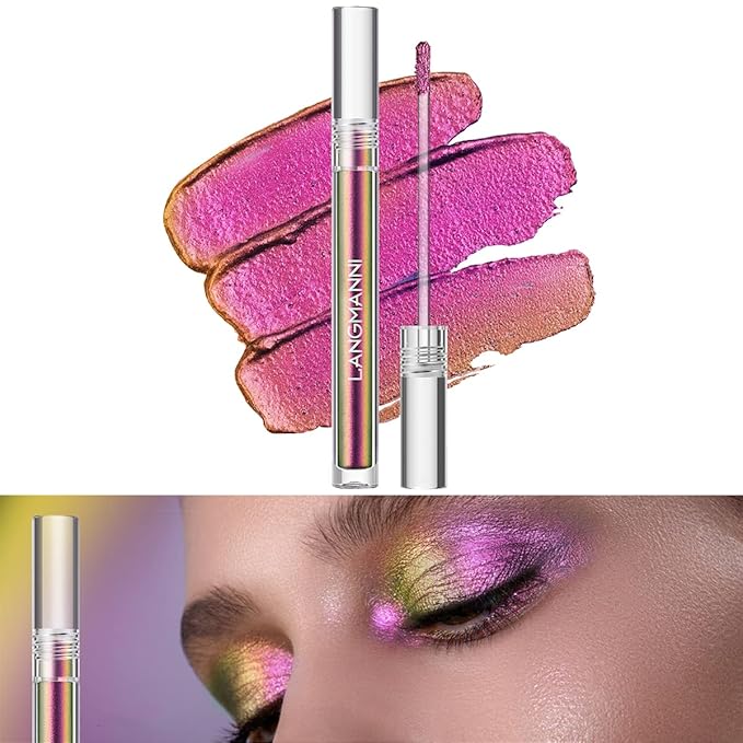 Jolilab 2Pcs Liquid Chameleon Eyeshadow Set, Holographic Multichrome Makeup