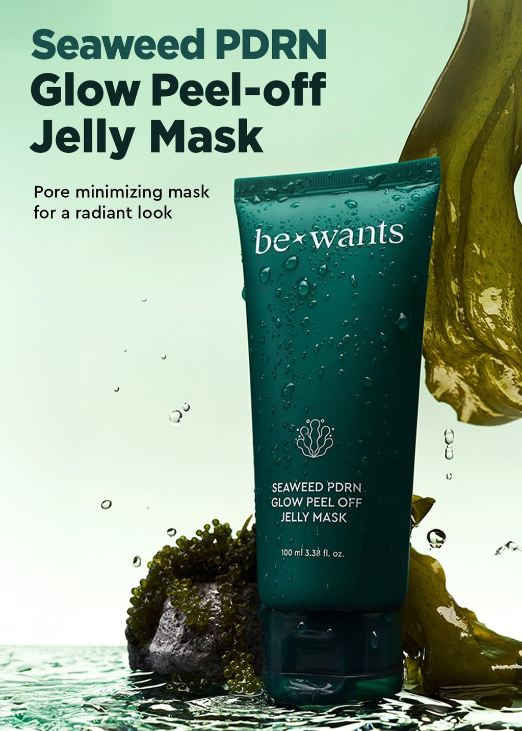 bewants Seaweed PDRN Glow Peel Off Jelly Mask | Pore Minimizing Peel Off Face Mask | Soothing PDRN Skincare & Vegan Skincare for Korean Glass Skin, 3.38 fl oz