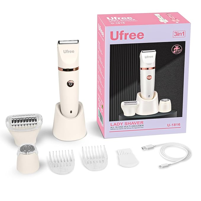 Ufree 3-in-1 Bikini Trimmer Electric Razors for Women, Body Hair Trimmer